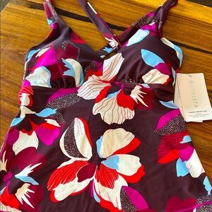 NWT Athleta Colorful Floral Tankini Swim Top